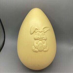 1998 Grand Venture 14" Blow Mold Yellow Easter Egg with Raised Easter Bunny-NOS